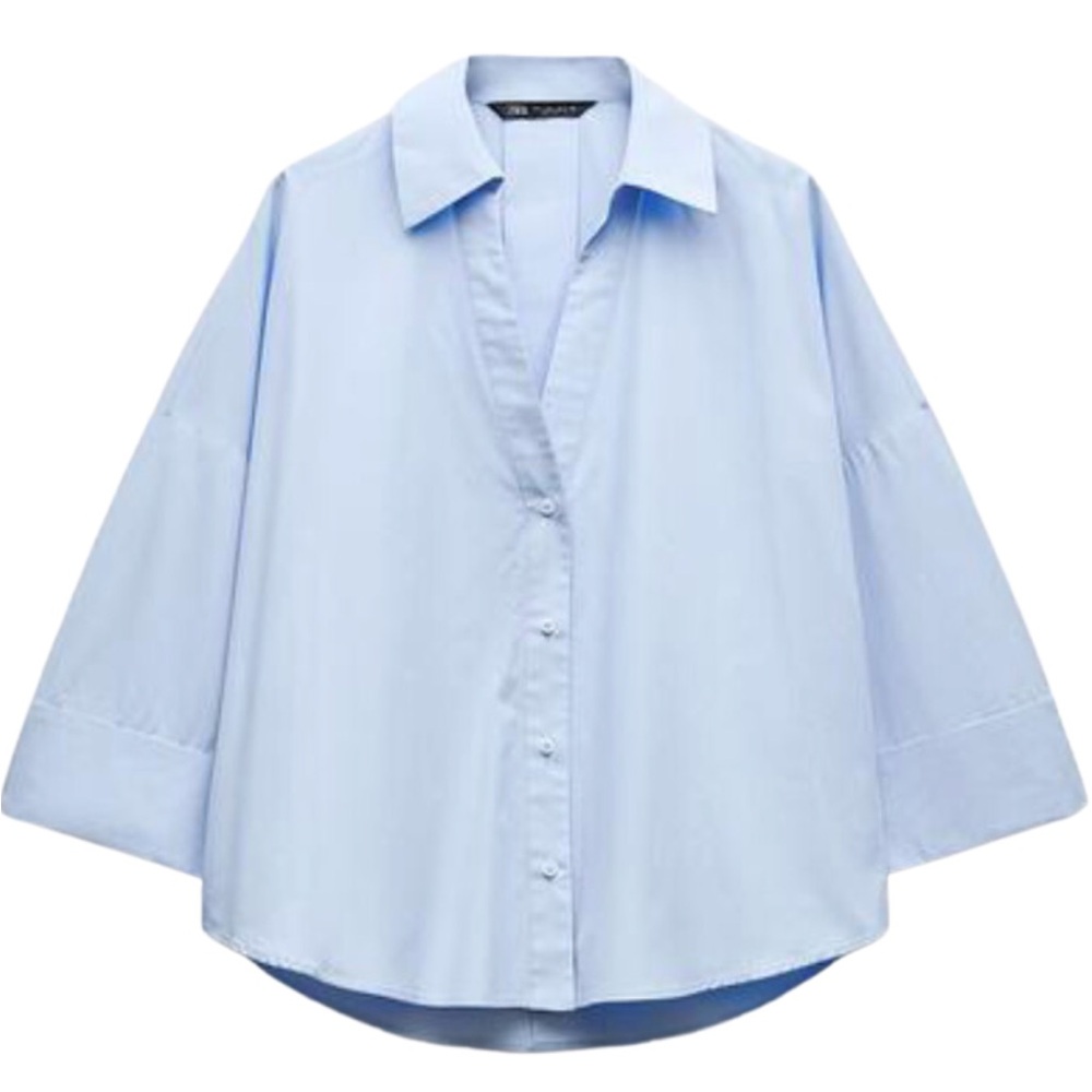 Zara Blue Poplin Shirt